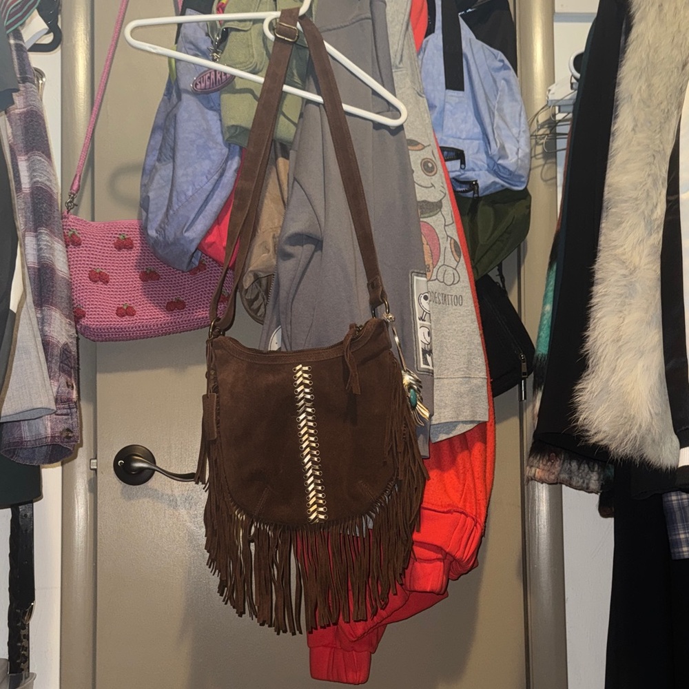 Suede Fringe Crossbody